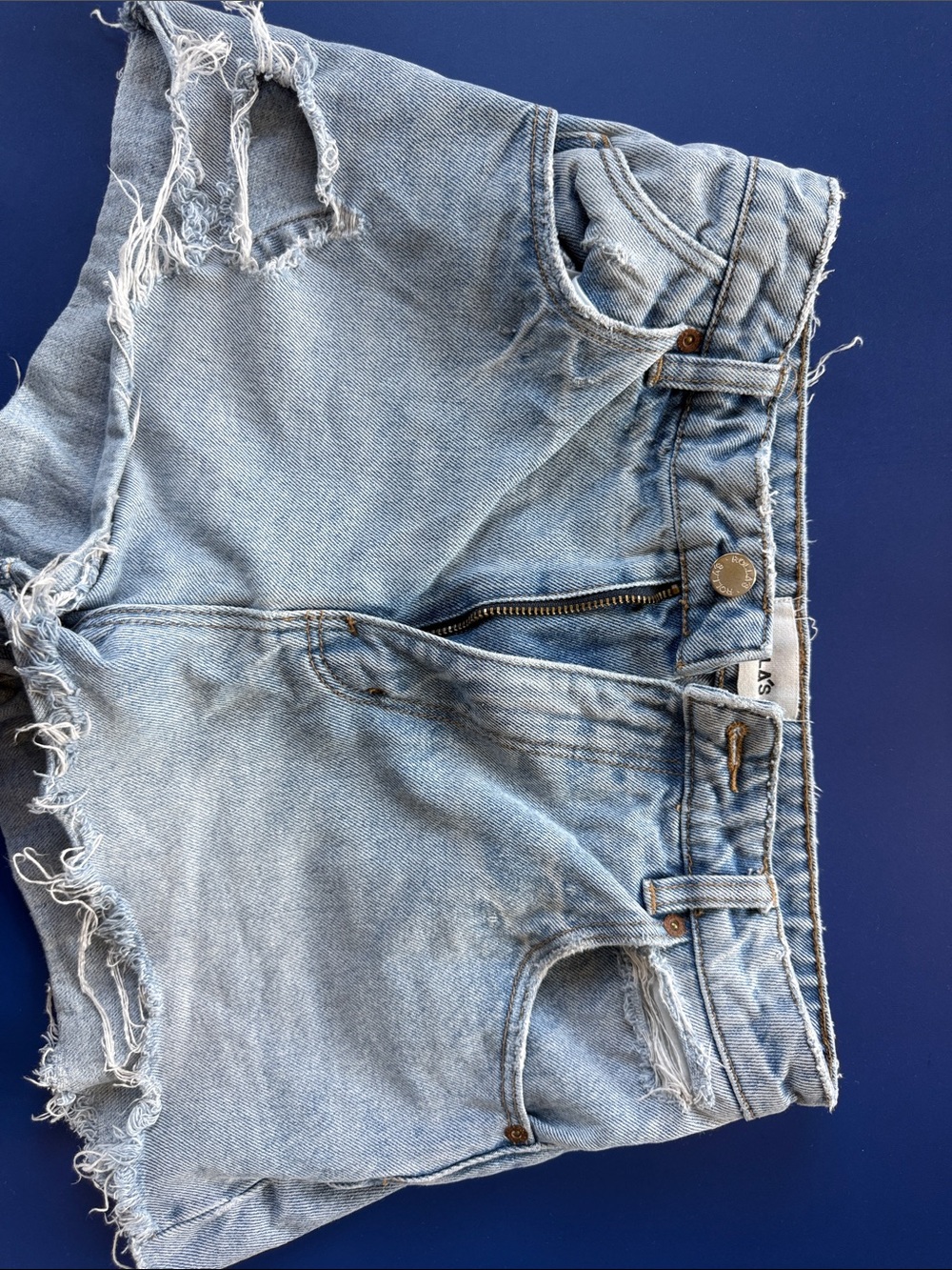 ROLLA'S Light Blue Distressed Denim Cutoff Shorts